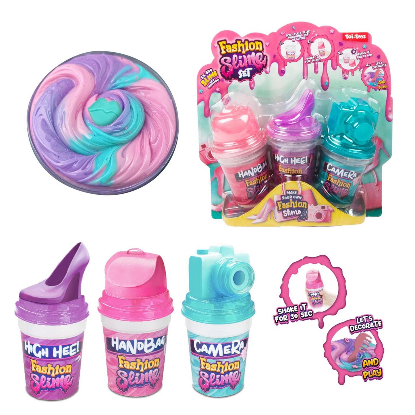 Set di melma soffice e toi-toys alla moda con accessori