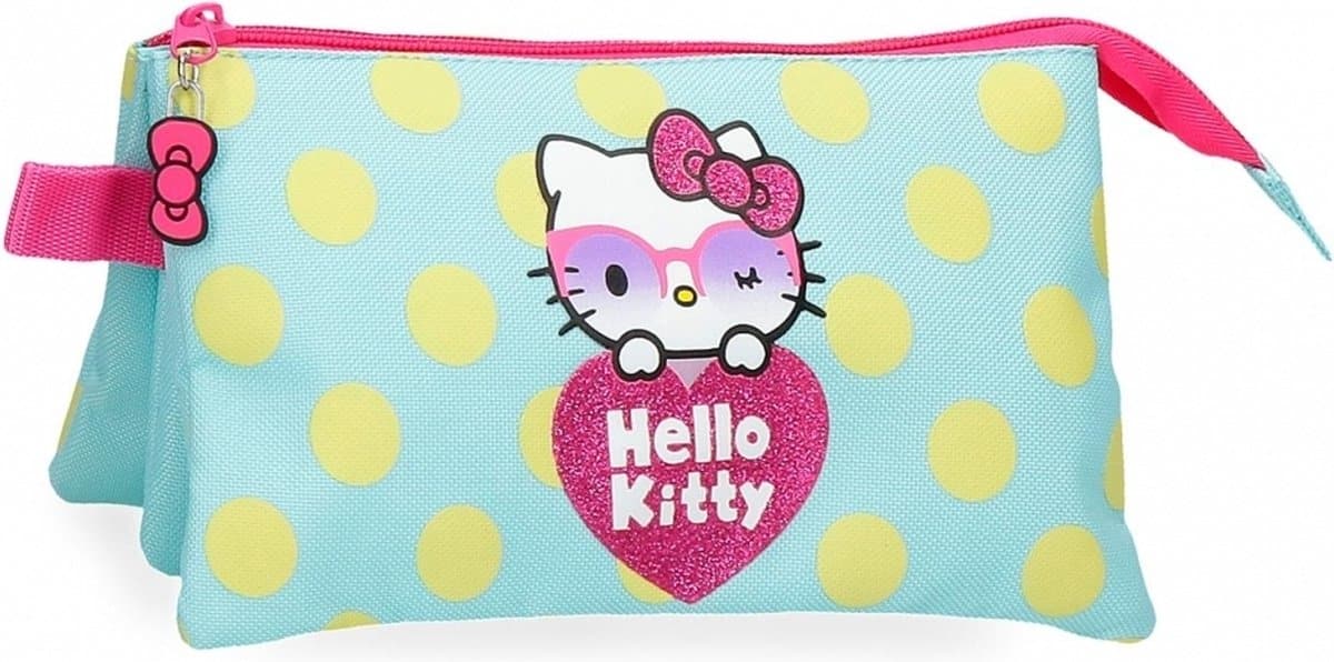 Estuche jim jam hello kitty estuche 3 compartimentos con 2 cremalleras