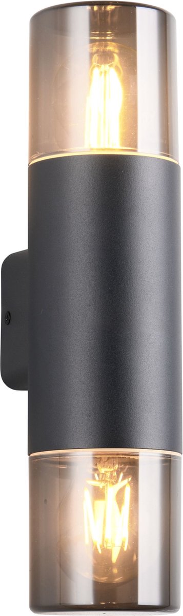 Trio hoosic - lampada da parete - nero opaco - escl. 2x e27 4w - illuminazione da esterno - ip44
