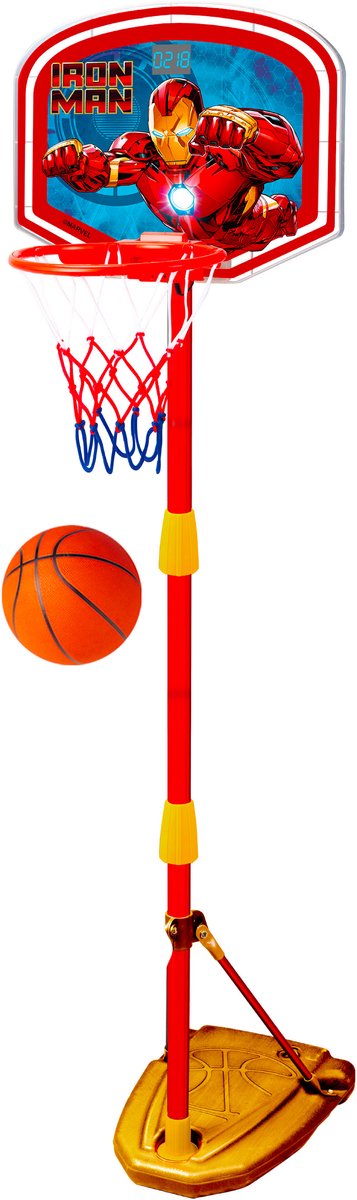 Timbro suoni e luci porta basket regolabile 100 cm - Iron Man 160 cm