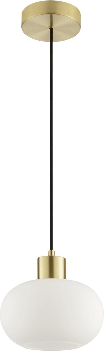 Brilliant fanny - hanglamp - ø 22 cm - e27 max 1x20w - geborsteld messing wit