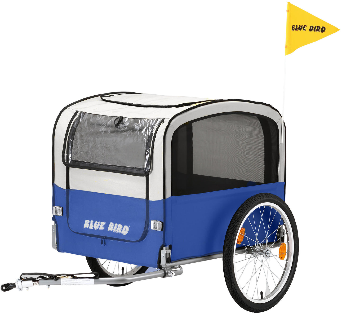 Remolque para perros con carrito para perros en bicicleta Blue Bird 20 azul gris claro