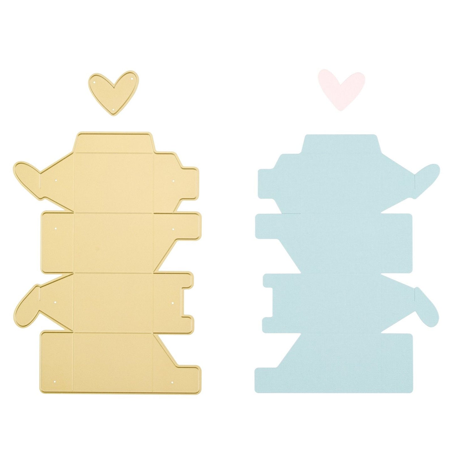 Vaessen creative • caja de troqueles de corte y estampado con corazón