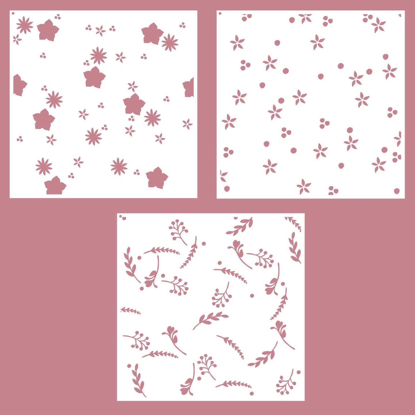 Vaessen creative • modelli a strati fiori stelle 15x15 cm 3 pz.