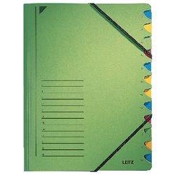 Carpeta clasificadora Leitz cartón verde A4