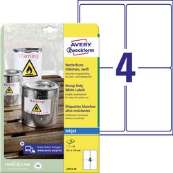 Waterbestendige folie-etiketten avery zweckform j4774-10 polyester wit
