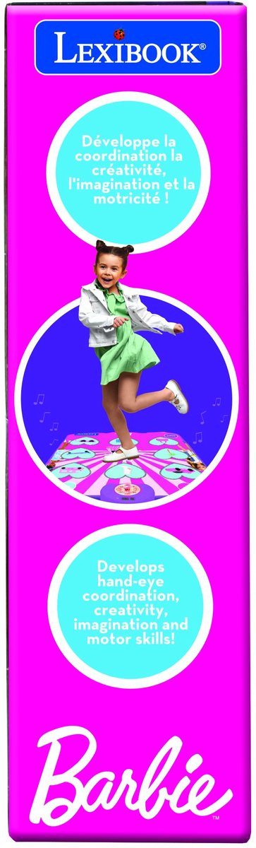 Lexibook elektronische, bluetooth en lichtgevende dansmat barbie met 6 spelmodi