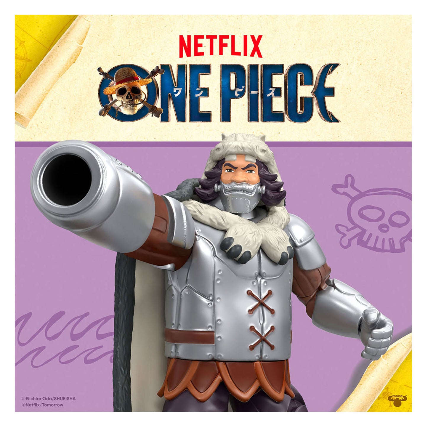 Moose gioca con una action figure in un pezzo Wapol