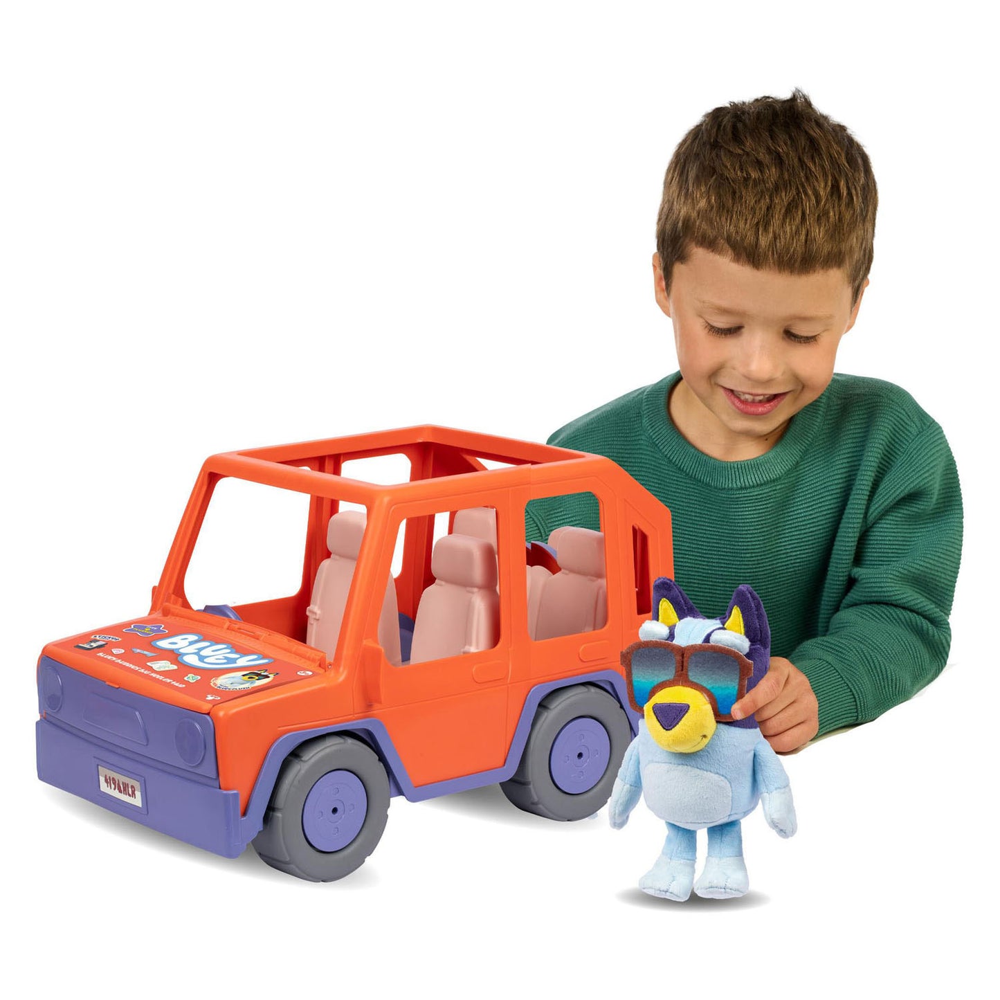 Moose Toys bluey - set da gioco bluey buddies big heeler 4wd - incl. peluche blu