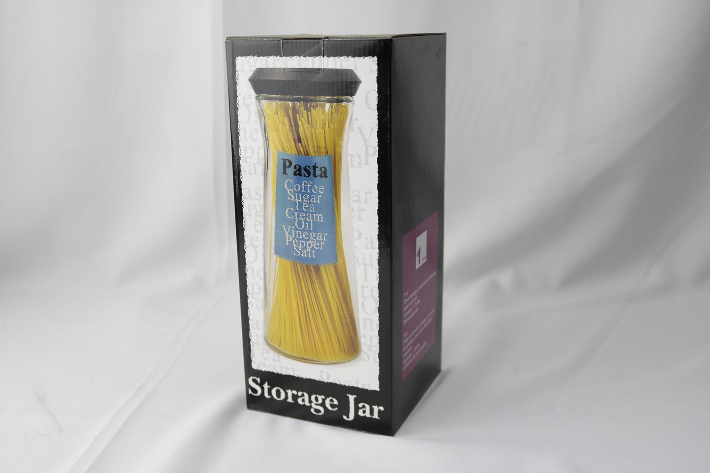 Tarro de almacenamiento con pasta de texto.