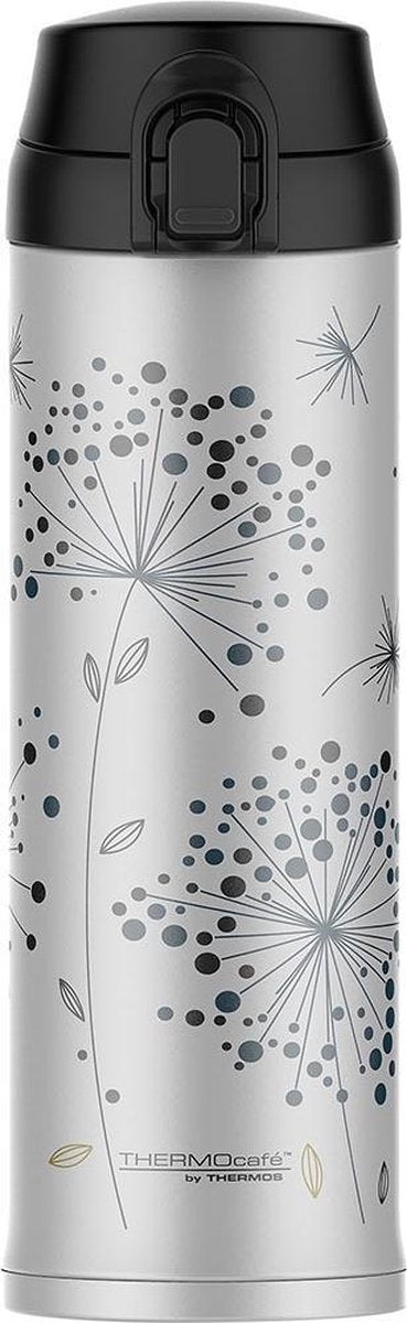 Bicchiere termico decoro Bloomy Hiver - 48 cl - argento