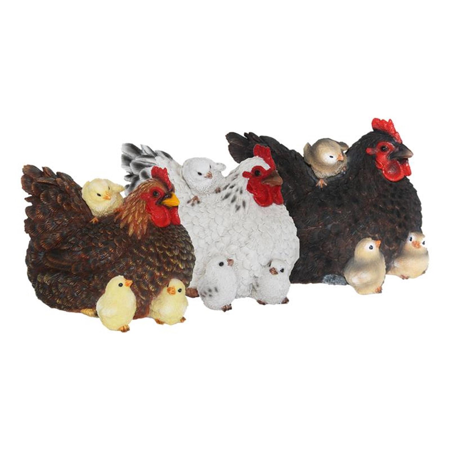 Esschert design pollo acostado con pollitos