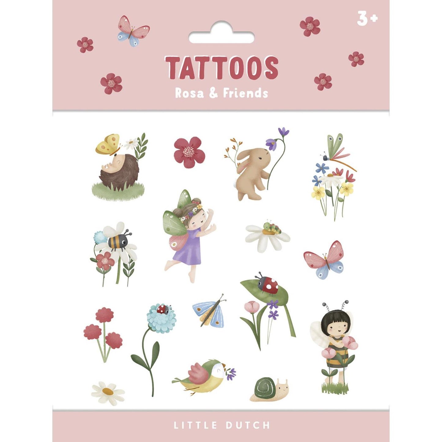 Pequeños tatuajes holandeses Rosa Friends