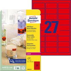 Etichette multifunzionali avery rosse 675 pezzi