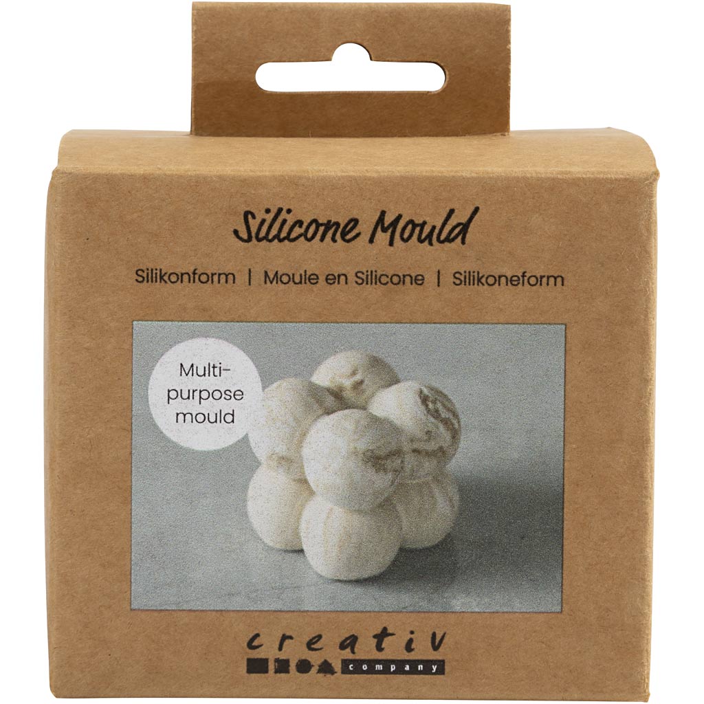 Creativ company molde de silicona, cuadrado con burbujas, al: 4 cm, ancho: 4 cm, fondo 4 cm, 1 pieza 1 caja