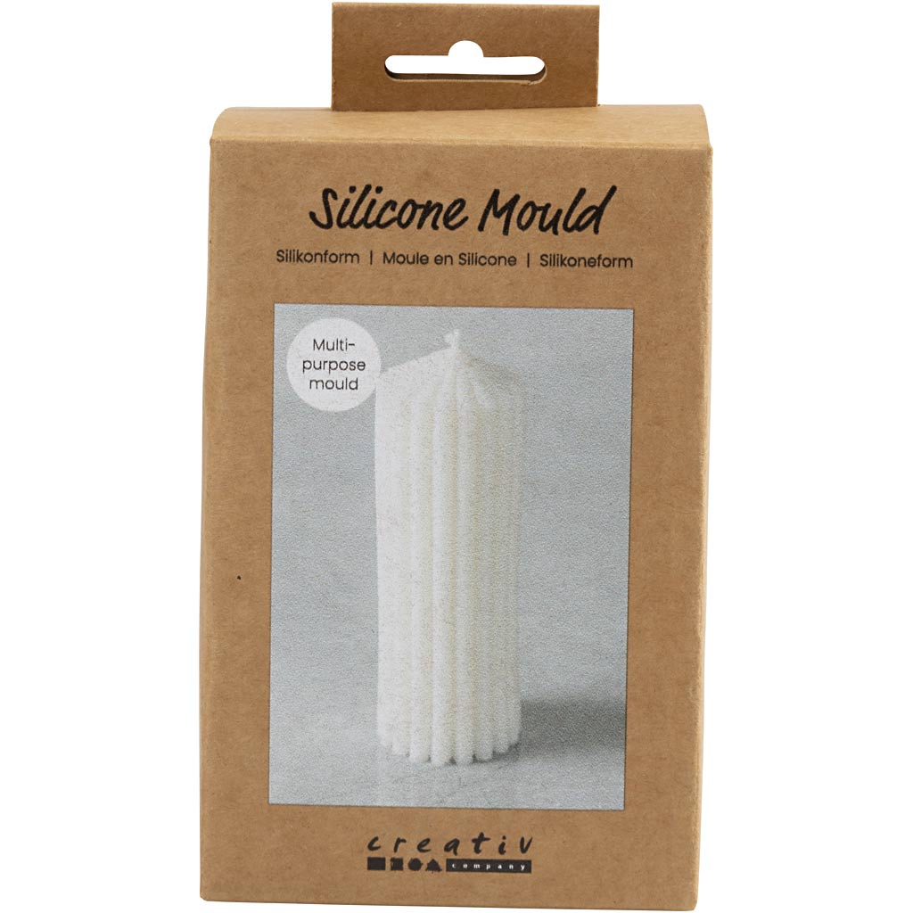 Creativ company molde de silicona, cilindro acanalado, h: 12 cm, f 4 cm, 1 pieza 1 caja