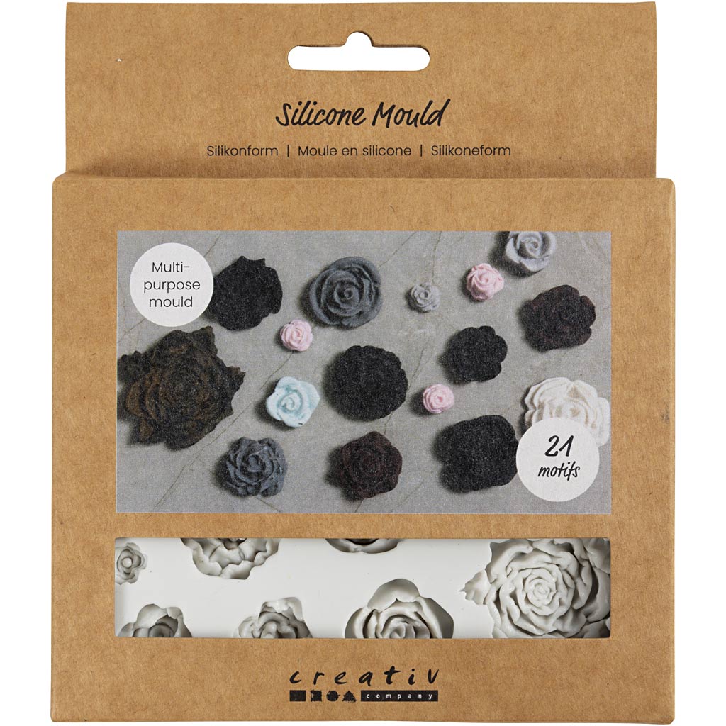 Stampi in silicone Creative Company, rose, h: 0,5-1 cm, l: 0,8-4 cm, 1 pezzo