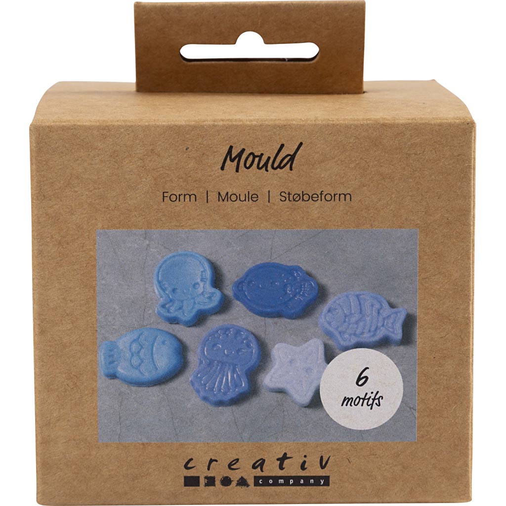 Moldes de empresa Creativ, tema océano, h: 1,2 cm, l: 4-6 cm, 6 piezas 1 caja