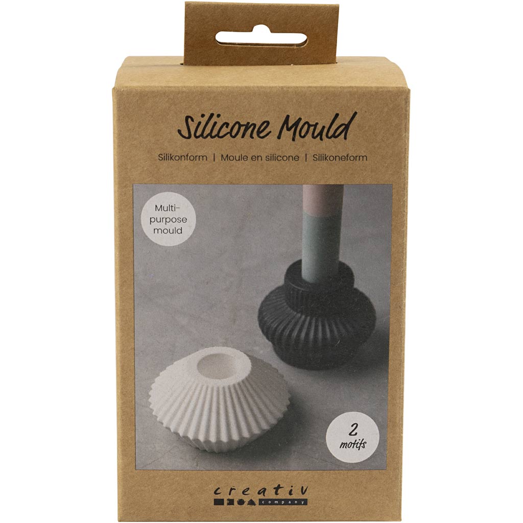 Stampi in silicone Creativ company, portacandele con profilo, h: 4+5,5 cm, d 7+8 cm, trasparente lucido, 2 pezzi 1 scatola