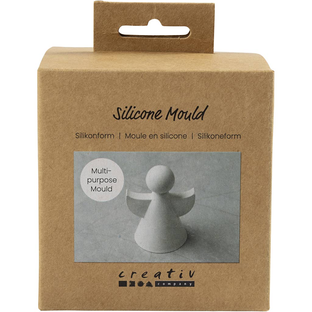 Creativ company formas de silicona, ángel:, alto: 9,5 cm, ancho: 7 cm, transparente mate, 1 pieza 1 caja