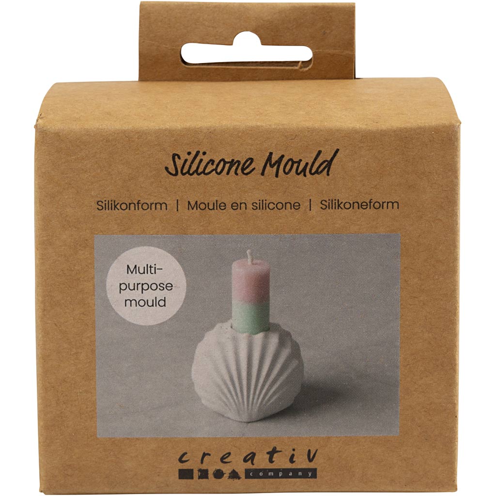 Stampi in silicone dell'azienda Creativ, candeliere a conchiglia, h: 5,5 cm, l: 6,8 cm, l: 5,5 cm, 1 pezzo