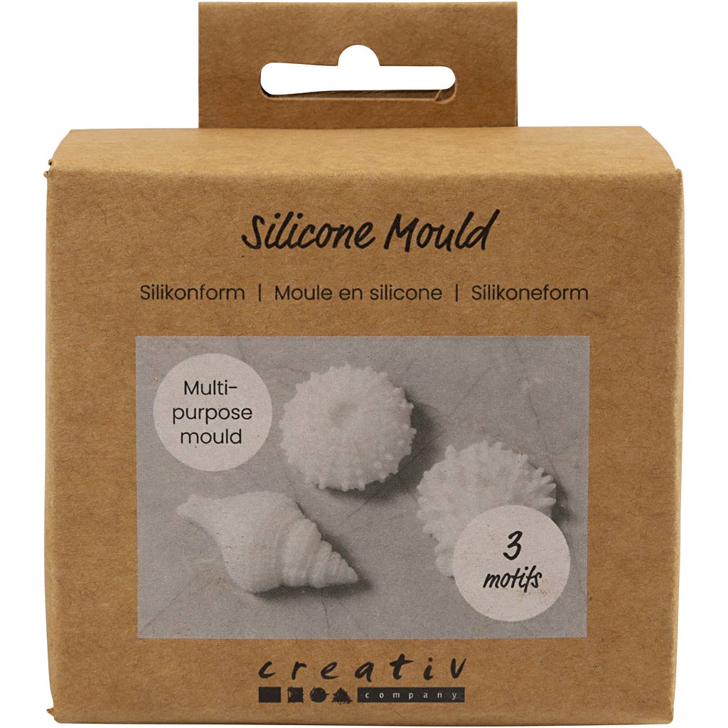 Forme in silicone Creativ Company, stella marina, conchiglia, conchiglia, h: 1,5-2 cm, d 3,5-6 cm, 3 pezzi 1 scatola