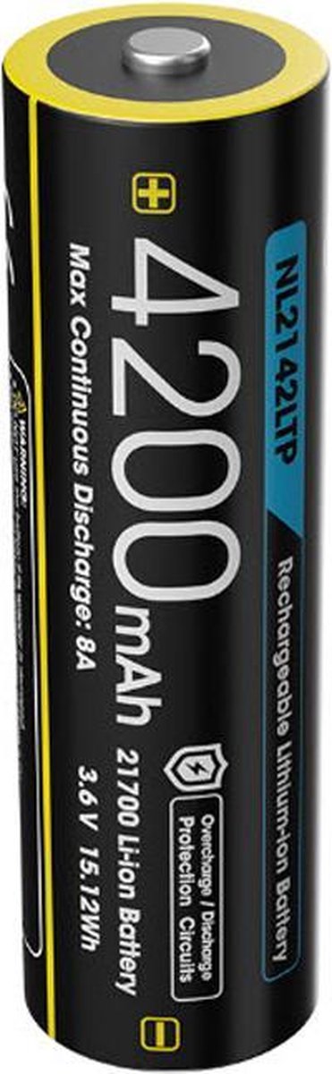 Nitecore nl2142ltp oplaadbare 21700 li-ion batterij 4200mah
