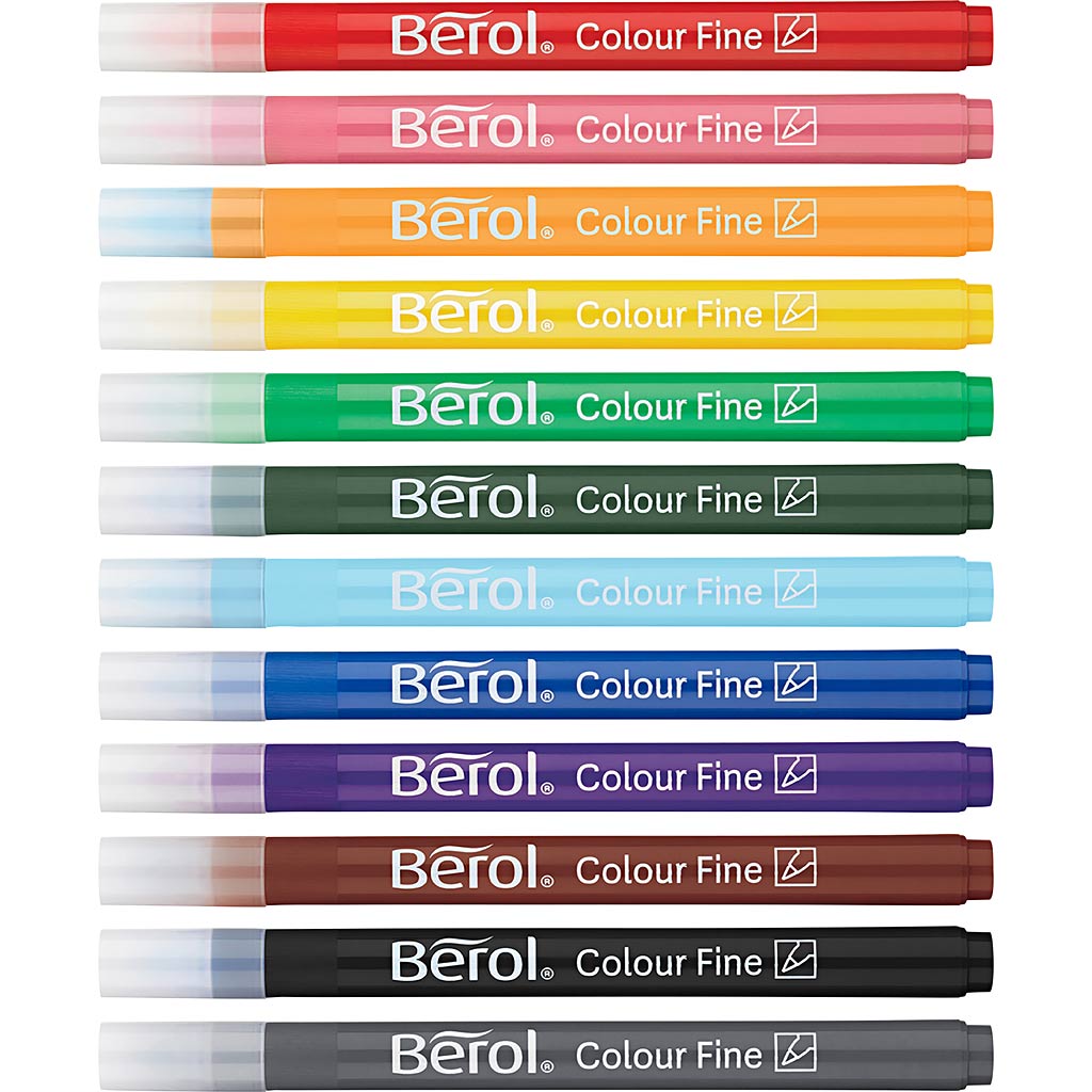 BEROL Colorfine, D 10 mm, spessore della linea 0,3-0,7 mm, vari colori, 42 pezzo 1 scatola