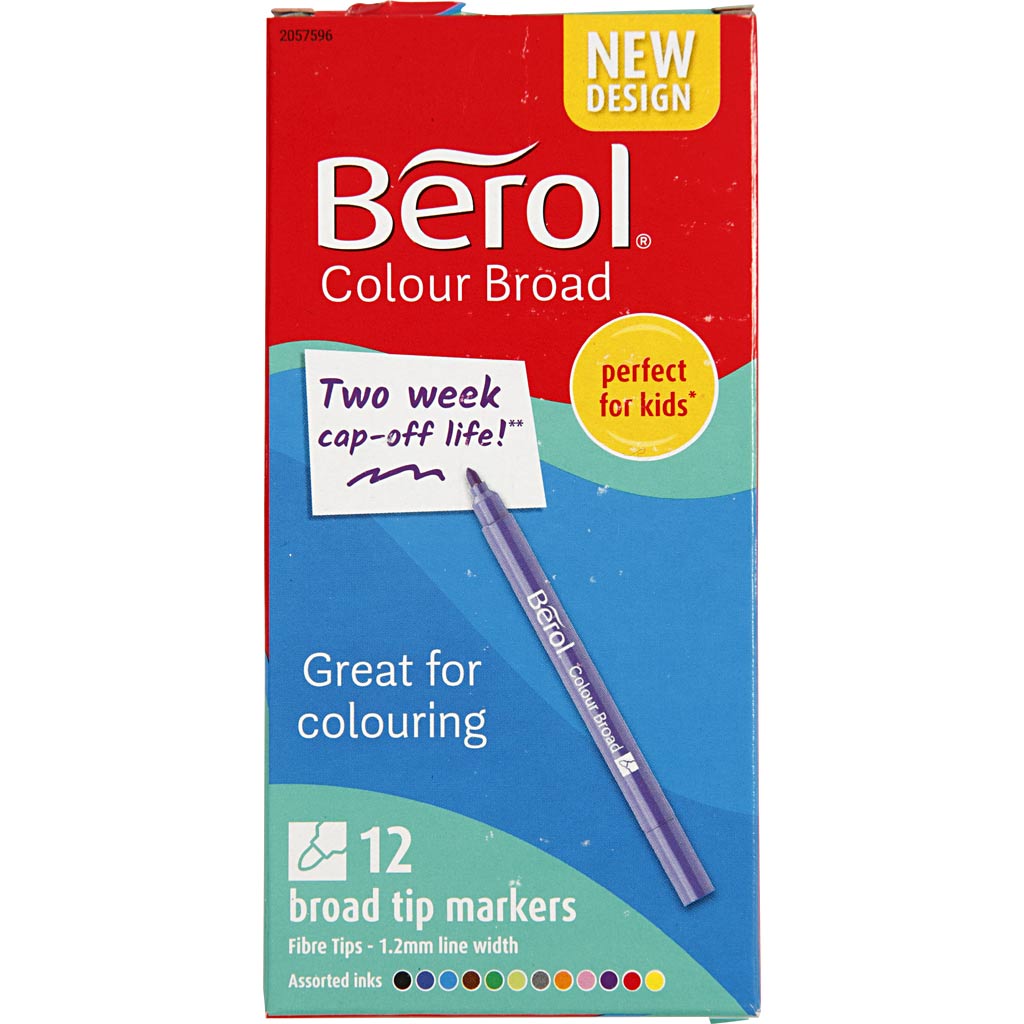 BEROL Stift, D 10 mm, spessore della linea 1-1,7 mm, vari colori, 12 pezzo 1 scatola
