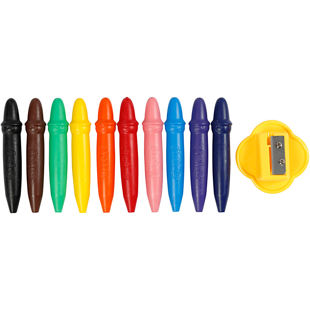 Crayones de cera Giotto, l: 7 cm, p 11 mm, 10 piezas 1 caja
