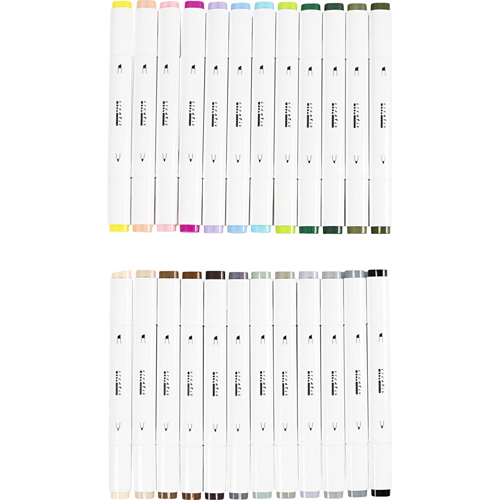 Pennarello Creative Company, larghezza tratto 1+8 mm, colori pastello, colori standard, 24 pezzi 1 scatola