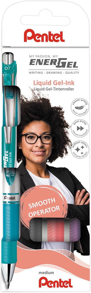 Pentel rodillo energel rt bl77 | estuche con 4 piezas | surtido