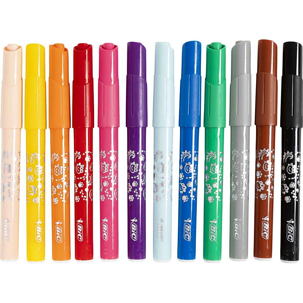 BIC Visa Color Color Stens, dighe di linea 3 mm, vari colori, 12x12 pezzo 1 scatola