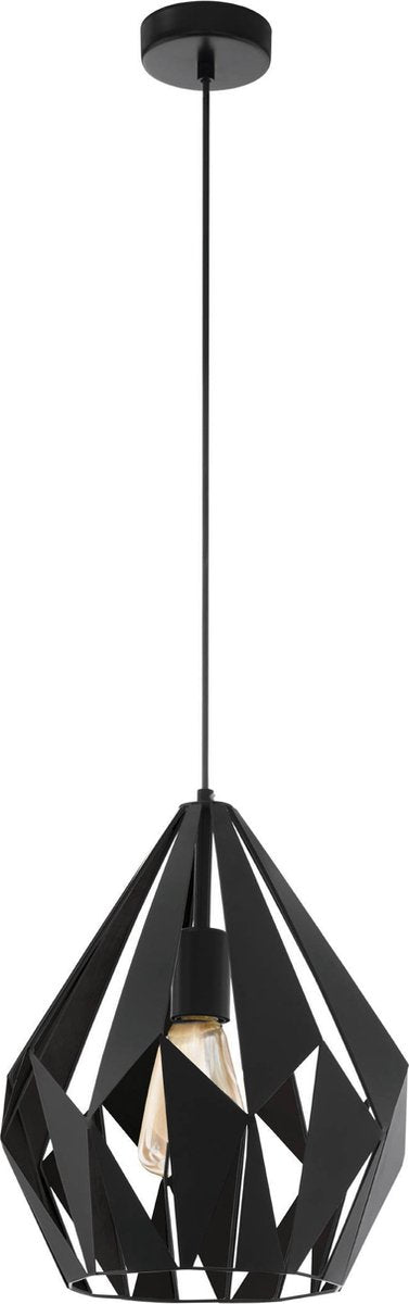 Lampada a sospensione Eglo carlton 1 - e27 - ø 31 cm - nero