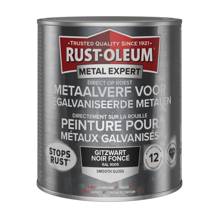 Rust-oleum 1071712 - pintura metal galv.metal-750mlral9005 | 1 pieza
