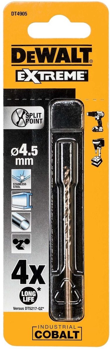 Punta industriale al cobalto Dewalt dt4905 hss 4,5mm