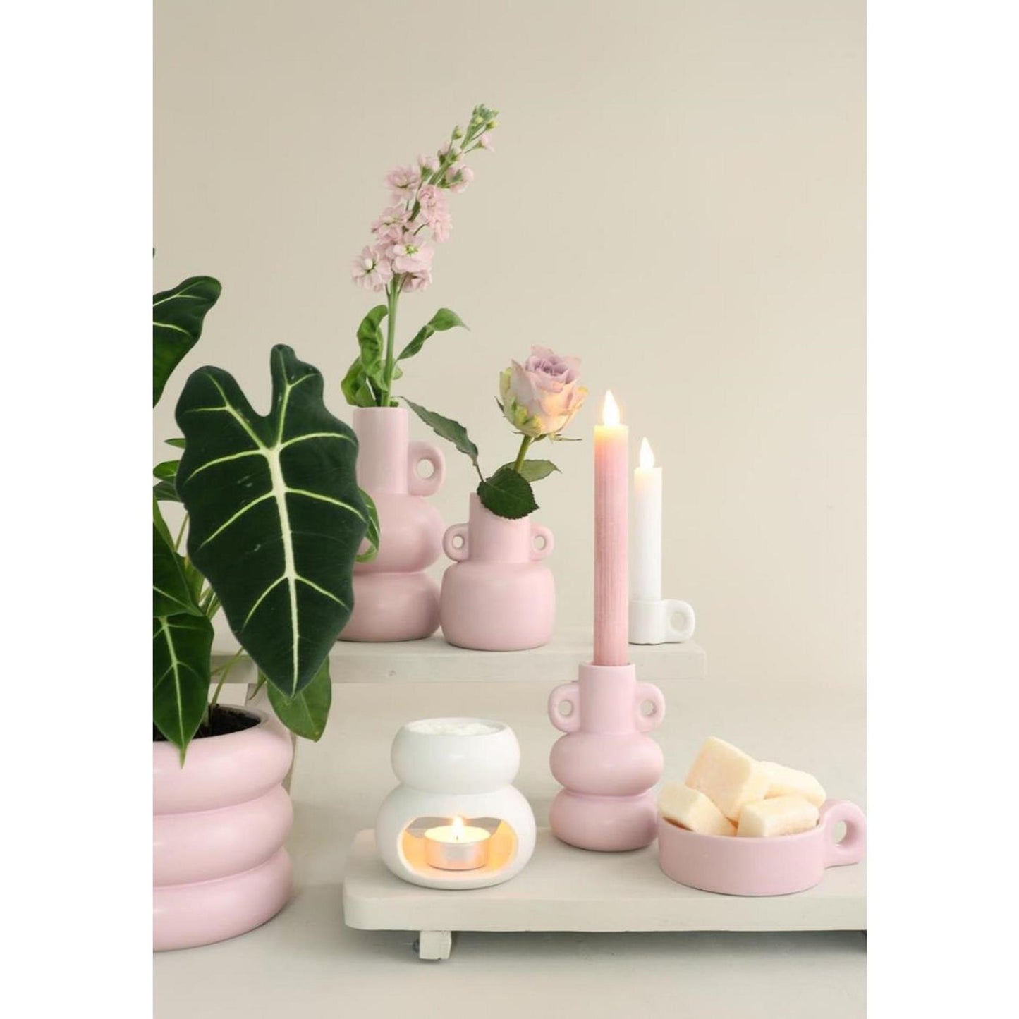 Vaso da fiori Ideas 4 stagioni paffuto rosa ø9xh6,4cm