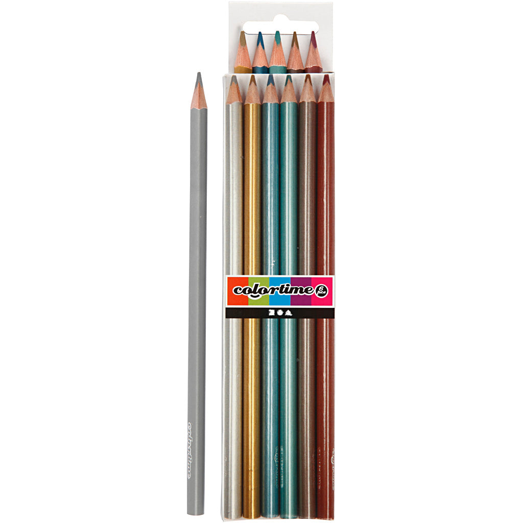 Lápices de color triangular - Metálico, 6st.