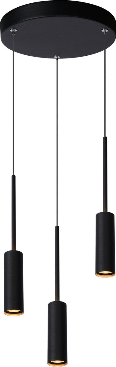 Lucide tubule - lampada a sospensione - ø 26 cm - LED - 3x7w 2700k - nero