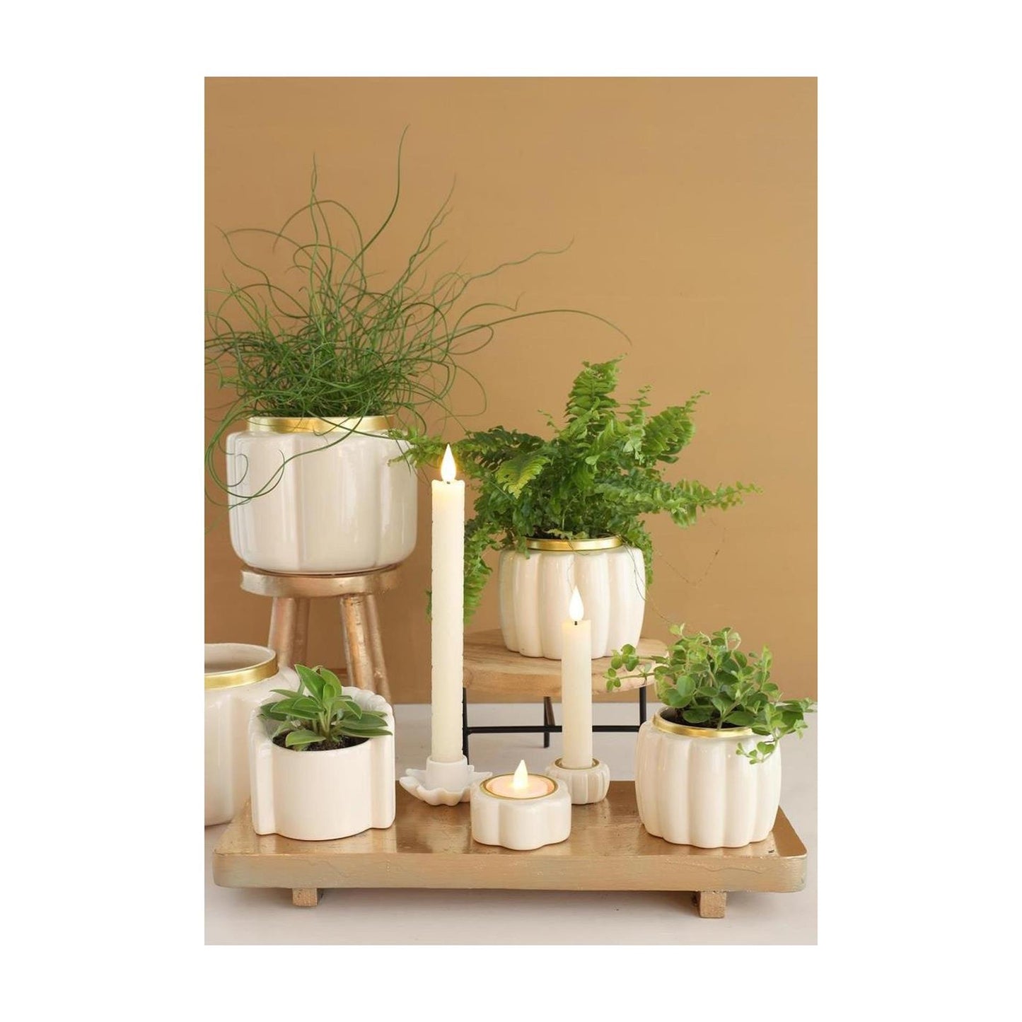 Ideas 4 estaciones macetero puf crema ø9,5xh7,6cm
