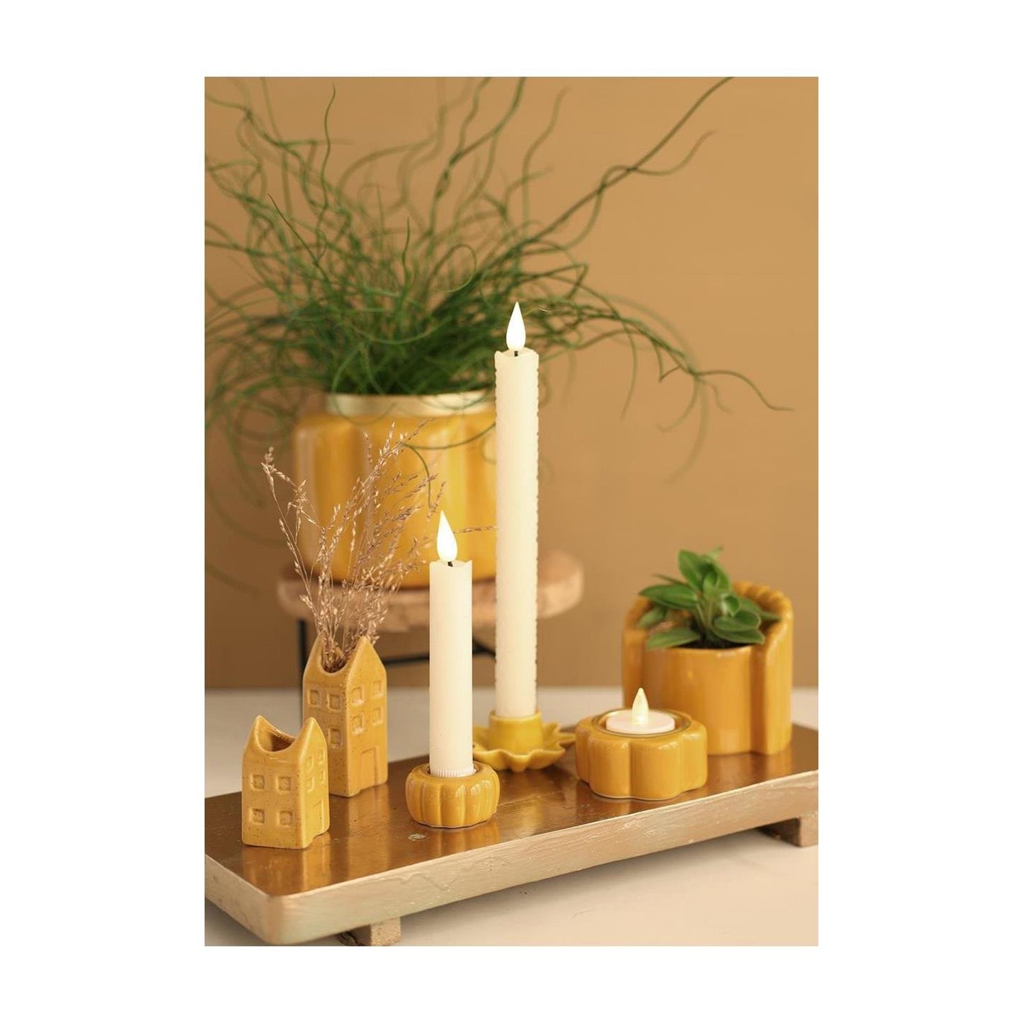 Pouff portacandele Ideas 4 stagioni senape ø7xh3,4cm