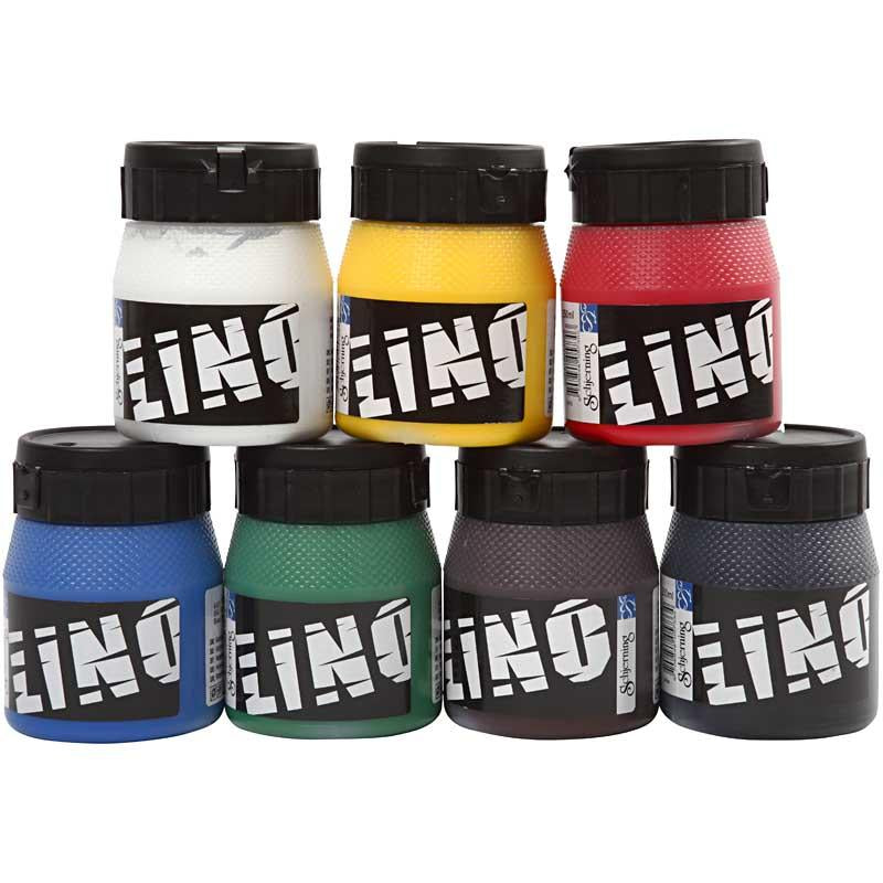 Pittura per linoleum dell'azienda Creativ, vari colori, 7x250 ml 1 scatola