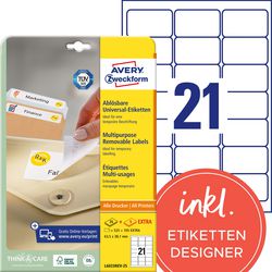 Etichette riadesive Avery Zweckform L6023-25 bianco