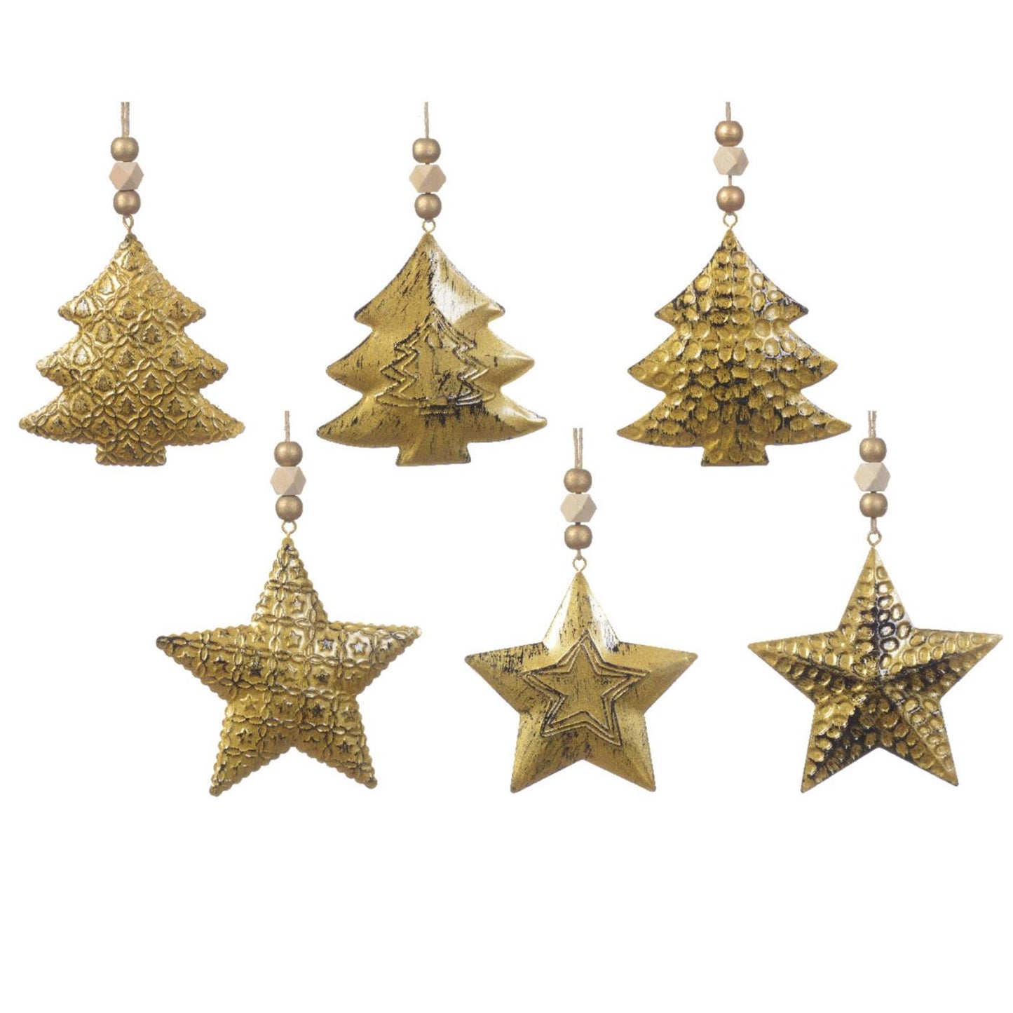 Decoris colgante navideño hierro oro antiguo 1x10x14cm