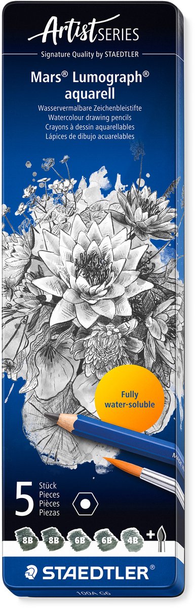 Staedtler - artist series- mars lumograph aquarell potlood - set 6 st