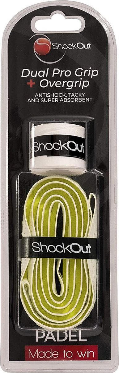 Shockout shockout dual pro grip + overgrip padel | blanco amarillo