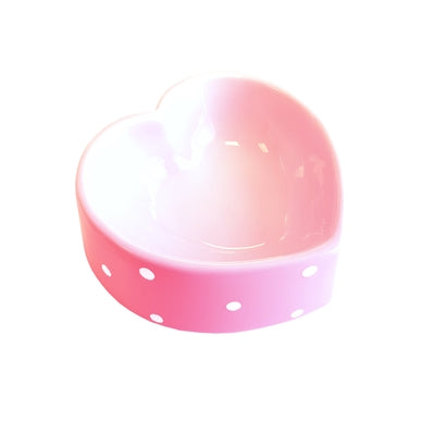 Ciotola di cibo per animali domestici Happy Polka Dot Hart Pink