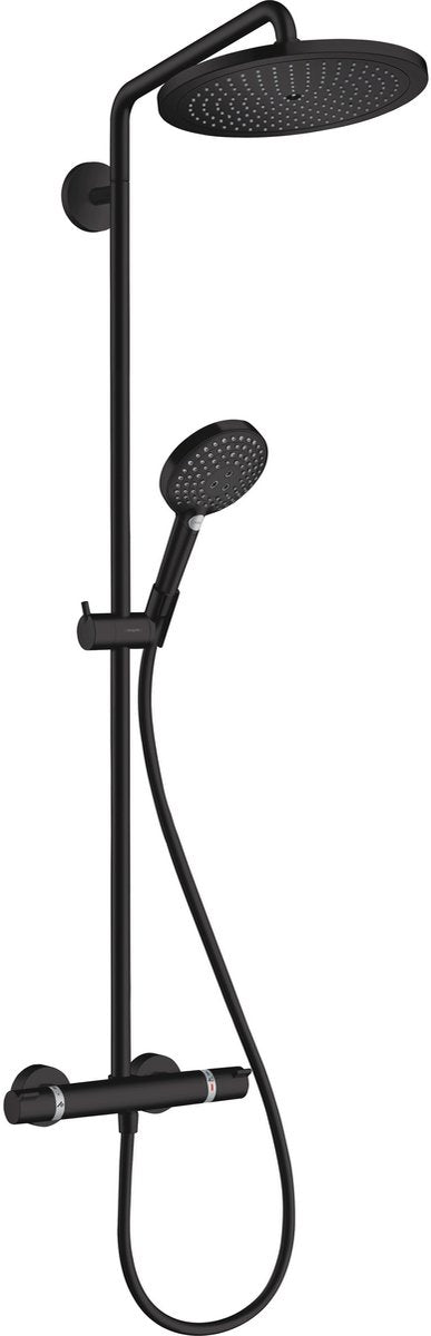 Hansgrohe croma s - showerpipe - raindance select - 280 mm - 1 función de chorro - negro mate - con termostato