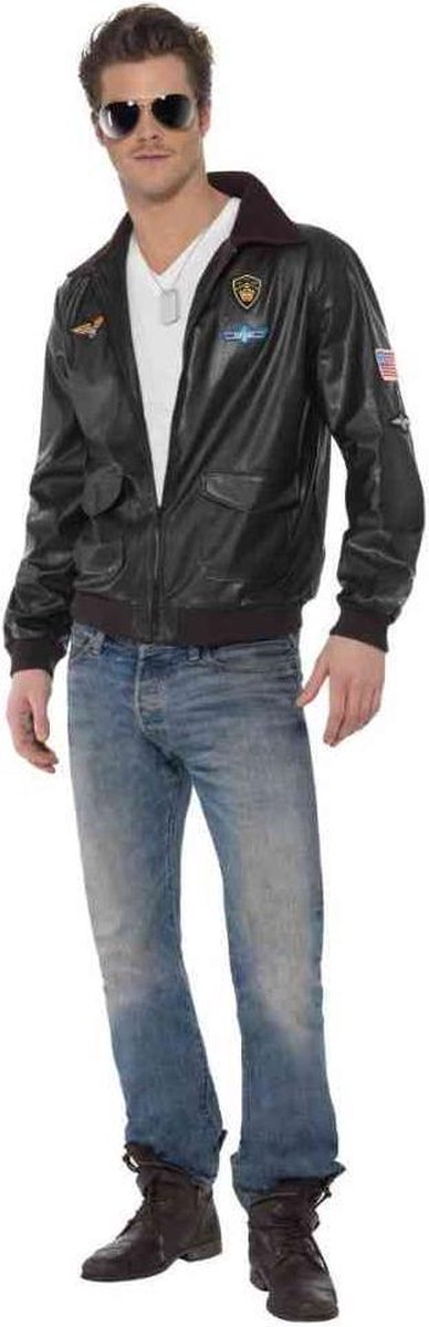Chaqueta bomber Smiffys top gun negra - talla m