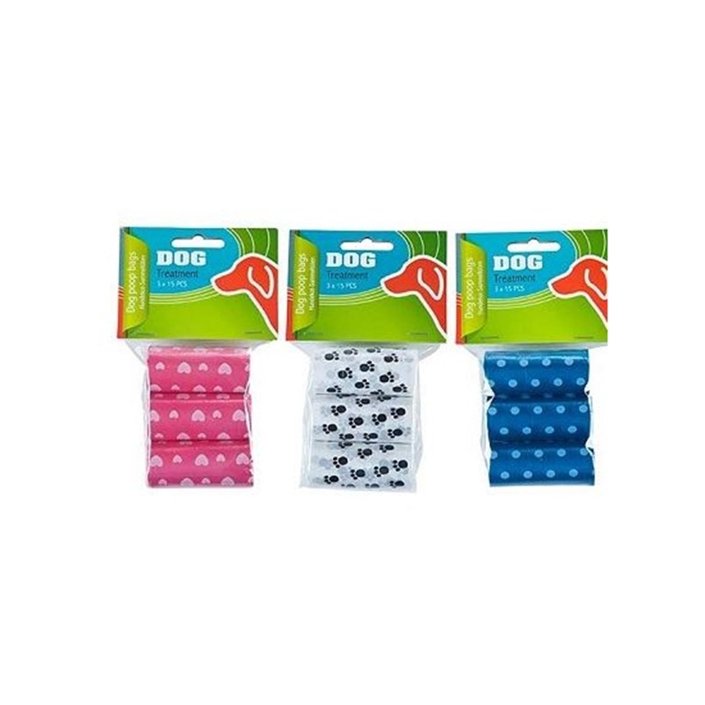 Sacchetti per escrementi di cani da compagnia 3 x 15 pezzi